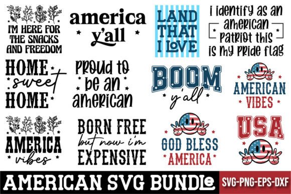 American SVG Bundle: Graphics for T-Shirt Designs