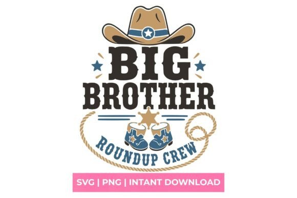 Big Brother Cowboy SVG: Graphics for T-Shirt Designs