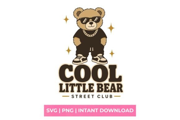 Cool Little Bear Street Club SVG: Graphics for T-Shirt Designs