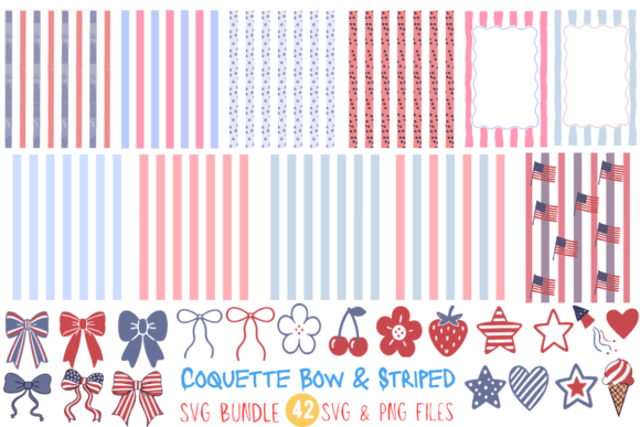 Coquette Bow 4th of July Bundle Graphics for T-Shirt Designs