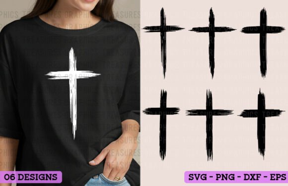 Distressed Cross SVG: Graphics for T-Shirt Designs