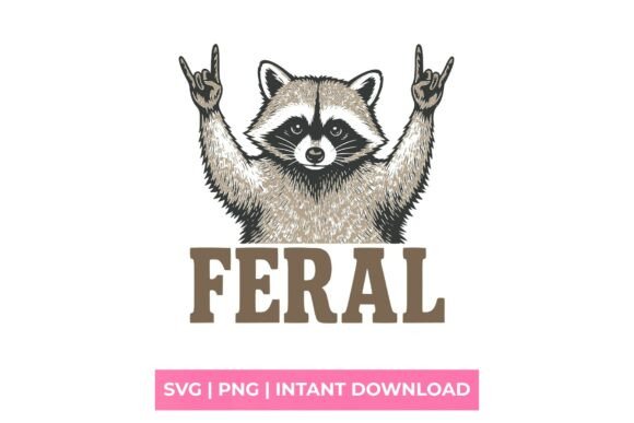 Feral Raccoon Rock on SVG: Graphics for T-Shirt Designs