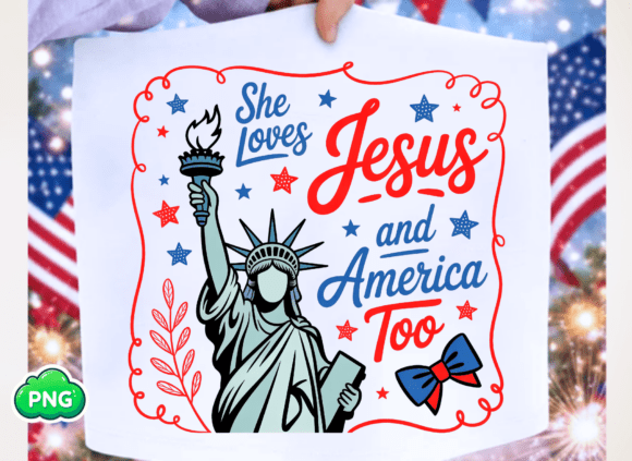 Loves Jesus & America Graphics for T-Shirt Designs