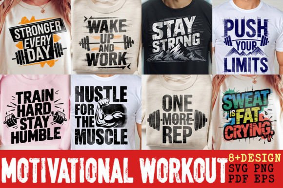 Motivational Workout Bundle: Graphics for T-Shirt Designs