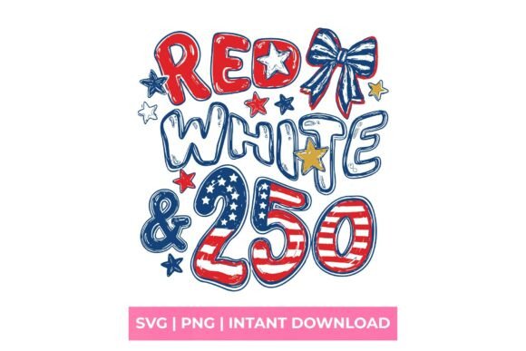 Red White 250 SVG for Graphics & T-Shirt Designs