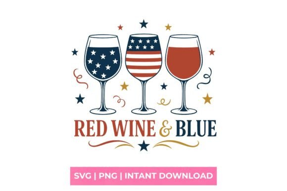 Review: Red Wine Blue Patriotic Wine Glass SVG