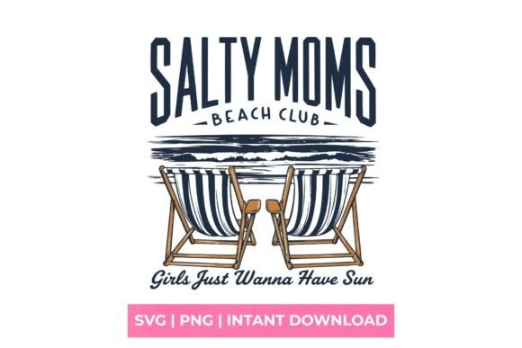 Salty Moms Beach Club Summer SVG: Graphics for T-Shirt Designs
