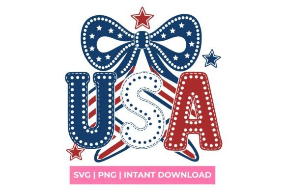 USA Patriotic Bow SVG for T-Shirt Designs & Graphics
