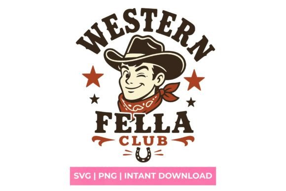 Western Fella Club Cowboy SVG: Graphics for T-Shirt Designs